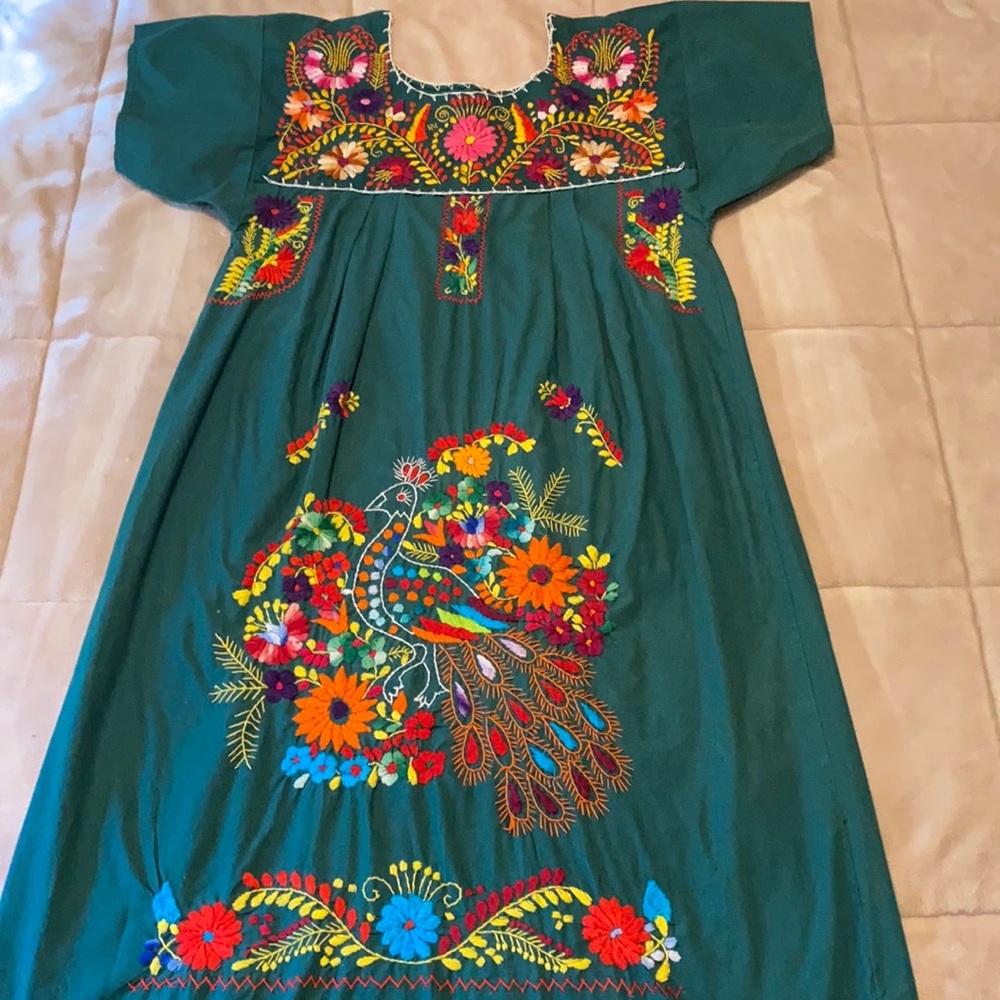 Oaxacan embroidered dress in cotton